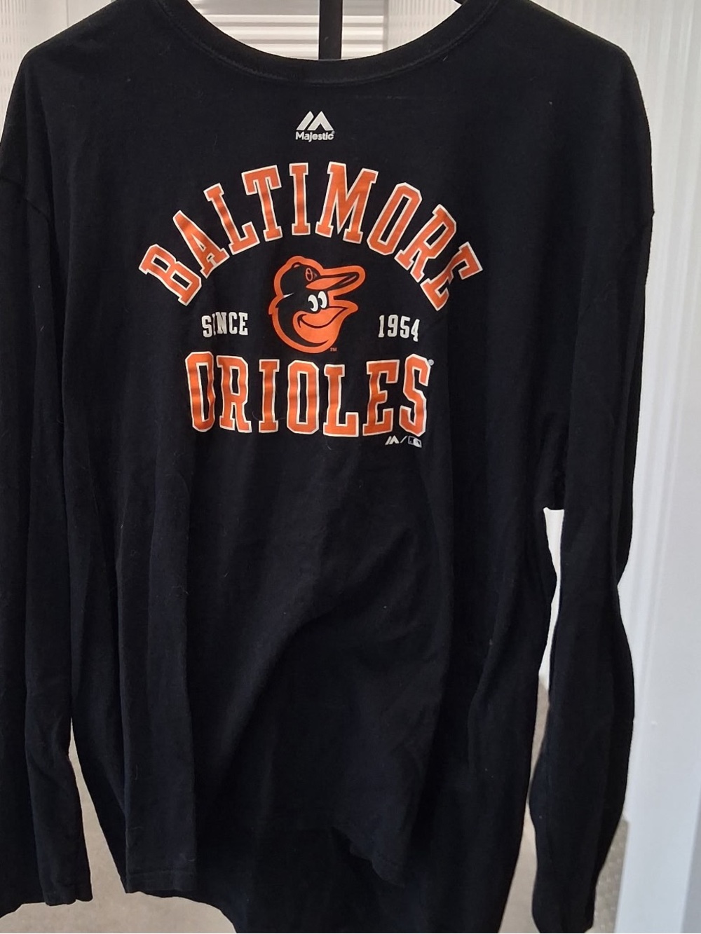 Majestic Baltimore Orioles Black and Orange Crewneck Sweater